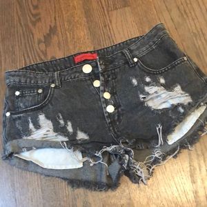 Black cut off shorts